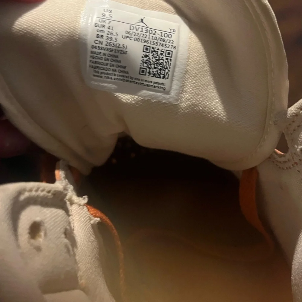 Nike Orange and White High-Top Sneakers